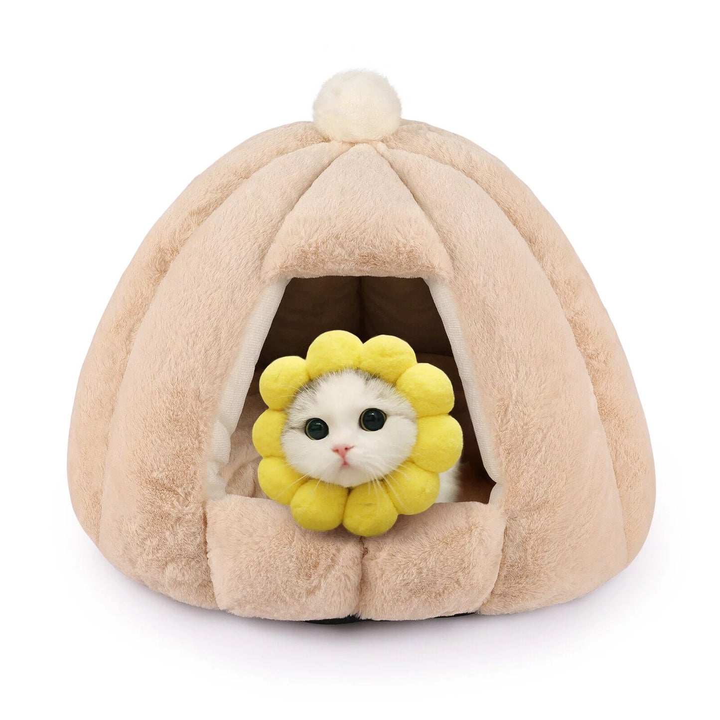 Cozy Pet Bed Cat Cave with Removable Cushion for Cats Small Dogs