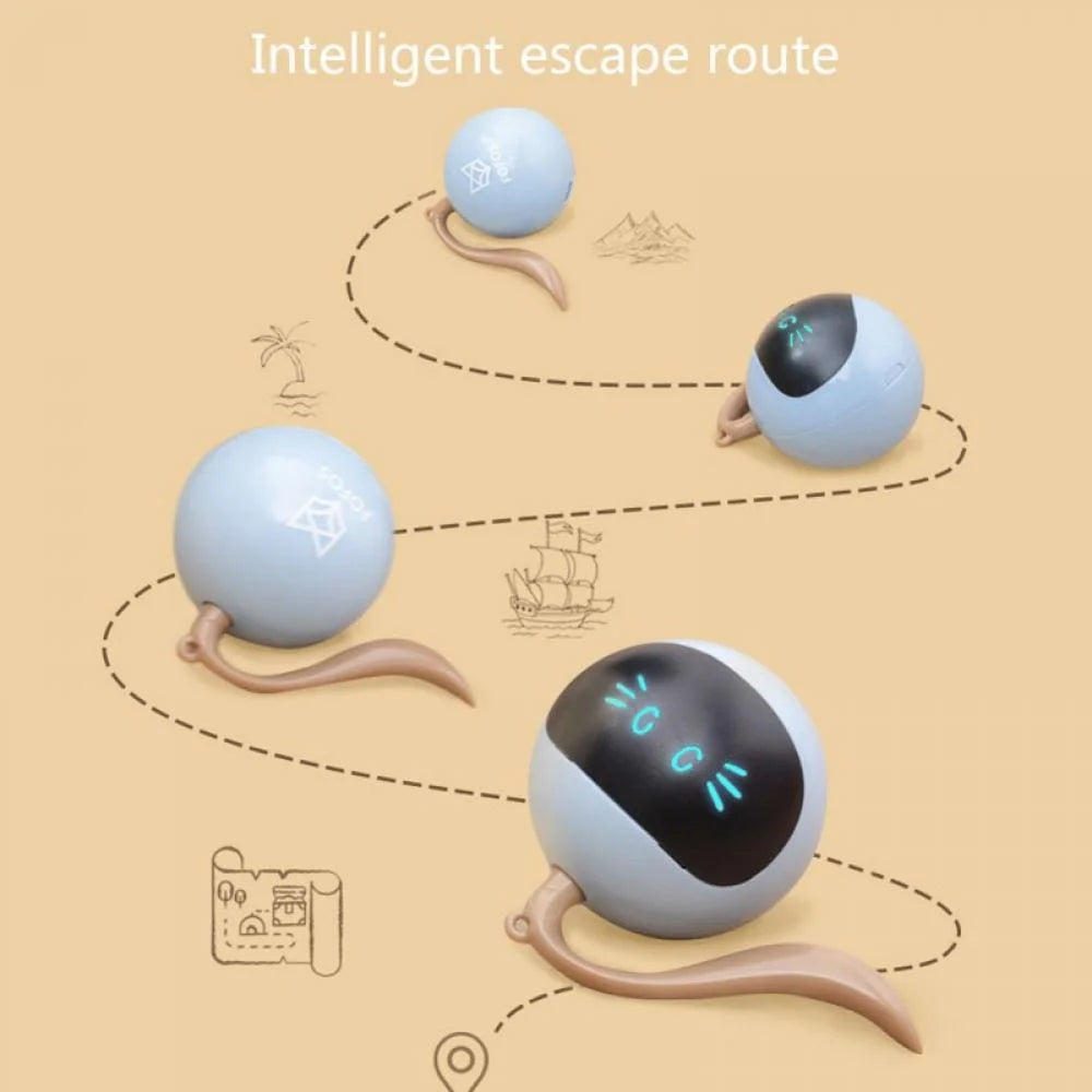 Interactive Cat Toy Ball the Best Smart Cat Interactive Toy with Automatic Rotation and USB Charging LED Light Cat Electronic Toy Ball Is Suitable for Indoor Cat and Kitten Exercise Toys