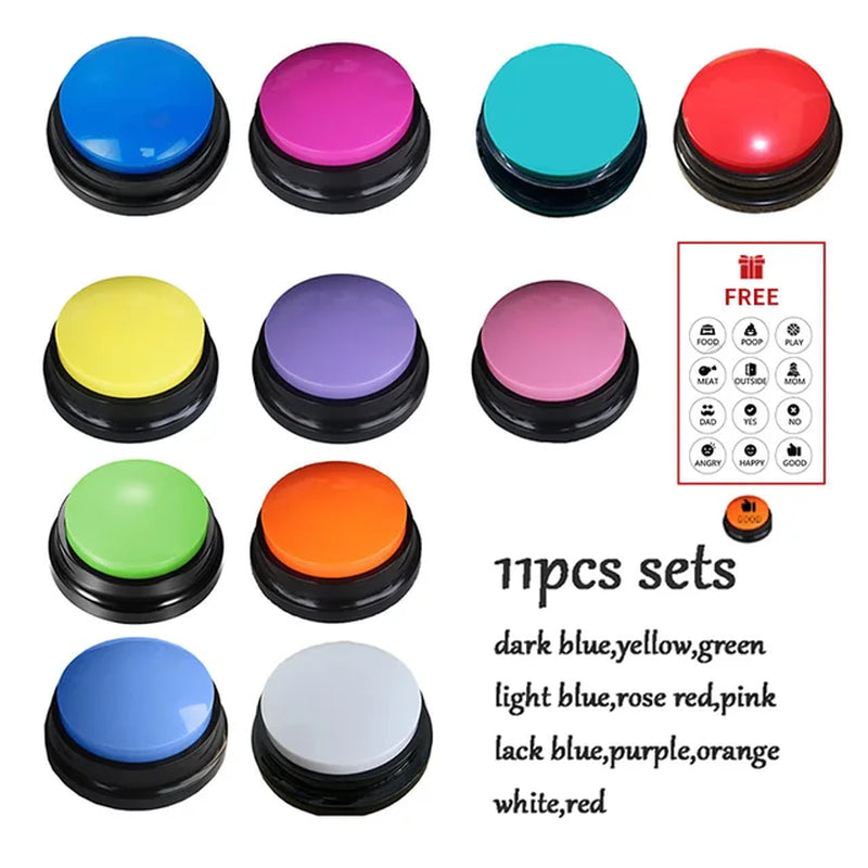 Voice Recording Button Pet Toys Dog Buttons for Communication Pet Training Buzzer Recordable Talking Button Intelligence Toy