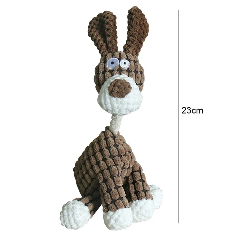 Fun Pet Toy Donkey Shape Corduroy Chew Toy for Dogs Puppy Squeaker Squeaky Plush Bone Molar Dog Toy Pet Training Dog Accessories