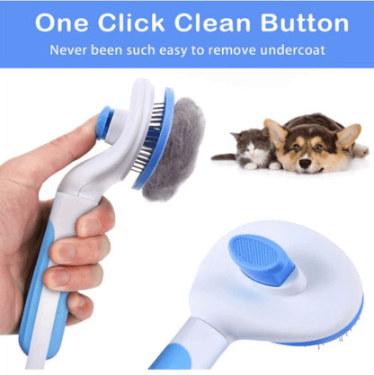 Pet Dog Cat Clean Grooming Self Cleaning Slicker Brush Massage Hair Remover Comb