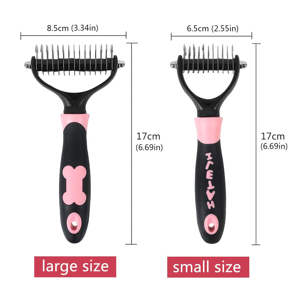 Self Cleaning Slicker Brush for Cat & Dog - Cat Grooming Brushes for Shedding Removes Mats, Tangles and Loose Hair Suitable Cat Brush for Long & Short Hair (Undercoat Pink)