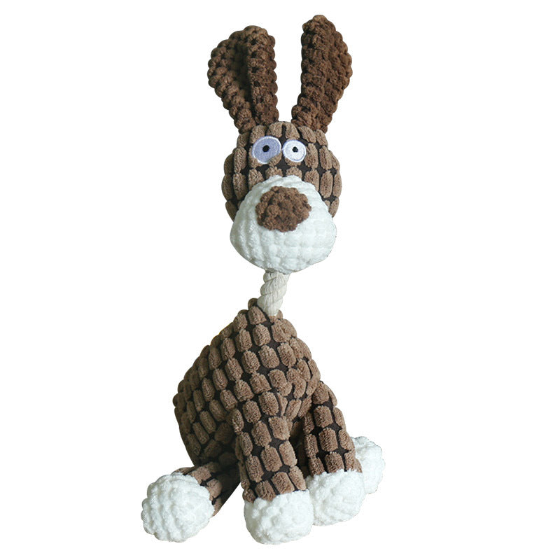 Fun Pet Toy Donkey Shape Corduroy Chew Toy for Dogs Puppy Squeaker Squeaky Plush Bone Molar Dog Toy Pet Training Dog Accessories