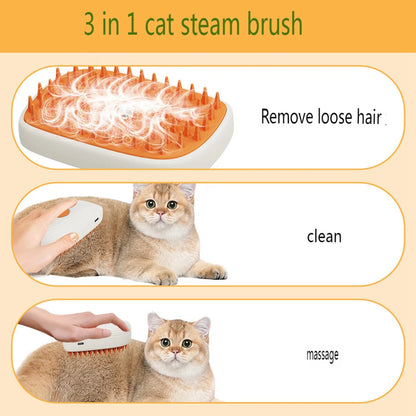 Steam Brush | USB Rechargeable Brush | Pet Grooming Accessories Pet Grooming Tools Keep Your Feline Dog Shower Attachment