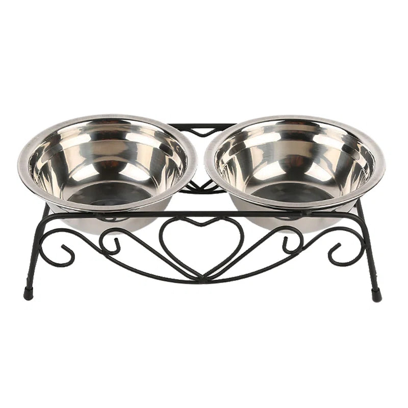 Double Stainless Steel Pet Dog Cat Food Feeding Bowl
