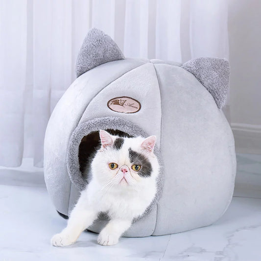 Cat House Bed,Pet Beds Clearance Cat House Dog round Cat Winter Warm Nest Soft Foldable Sleeping Mat Pad Cozy Cat Cave Cute Pet Tent Beds for Cats Puppy Small Dogs
