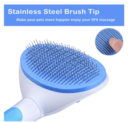 Pet Dog Cat Clean Grooming Self Cleaning Slicker Brush Massage Hair Remover Comb