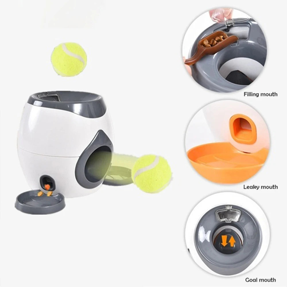 Dog Toys Pet Interactive Training Automatic Food Leakage Slow Feeder Small Medium Dogs Reward Ball Launcher Tennis Throwing Toy