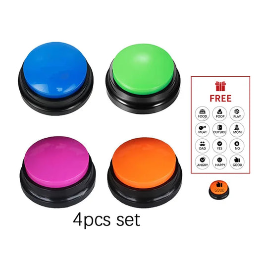 Voice Recording Button Pet Toys Dog Buttons for Communication Pet Training Buzzer Recordable Talking Button Intelligence Toy