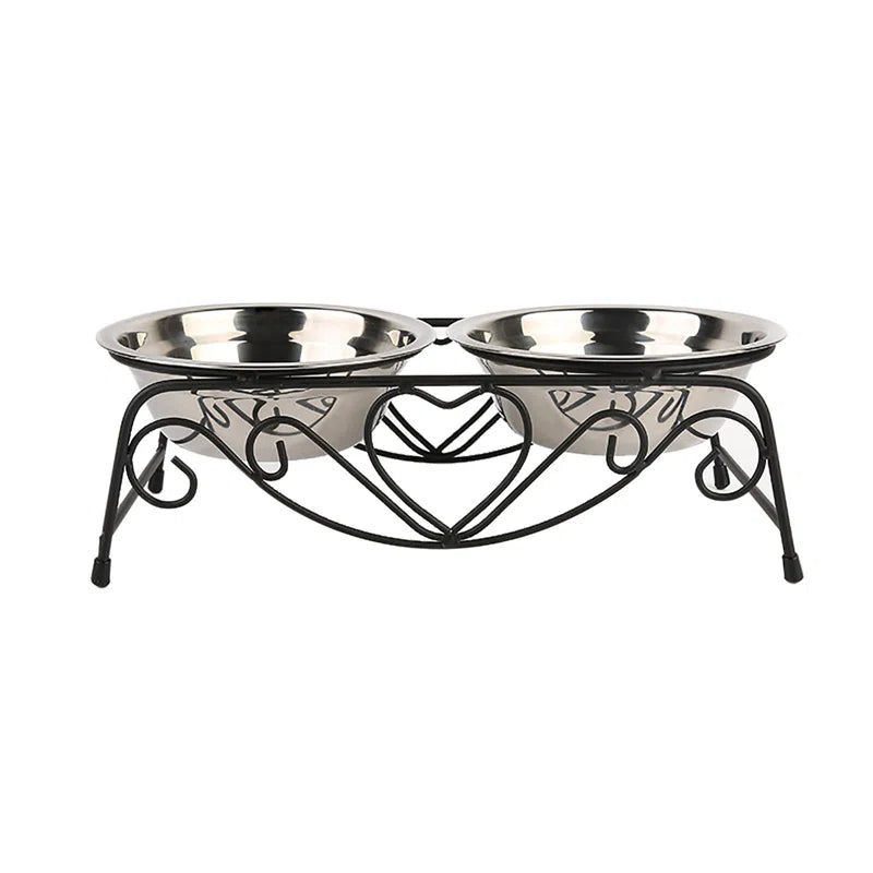 Double Stainless Steel Pet Dog Cat Food Feeding Bowl