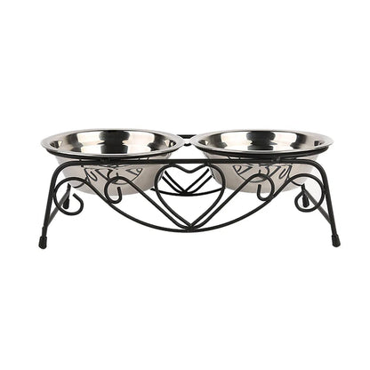 Double Stainless Steel Pet Dog Cat Food Feeding Bowl
