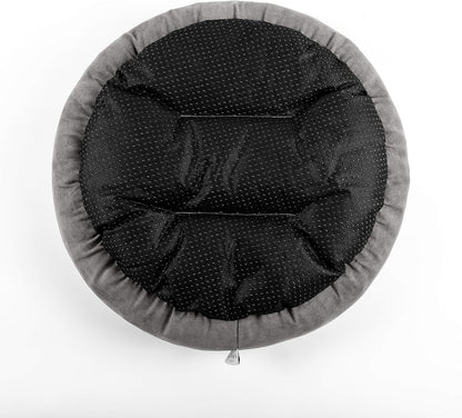 round Donut Cat and Dog Cushion Bed, 20In Bed for Cats or Small Dogs, Anti-Slip & Water-Resistant Bottom, Super Soft Durable Fabric Pet Beds, Washable Luxury Cat & Dog Bed Gray