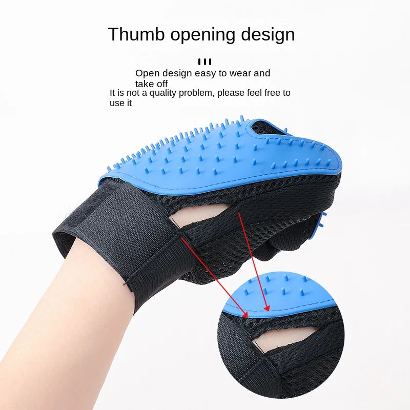 Pet Grooming Gloves Cat Dog Pet Brush Glove Cat Dog Hair Remover Brush Dog Deshedding Cleaning Massage Gloves Pet Hair Brush