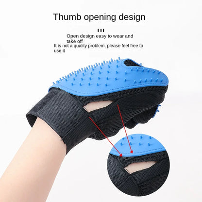 Pet Grooming Gloves Cat Dog Pet Brush Glove Cat Dog Hair Remover Brush Dog Deshedding Cleaning Massage Gloves Pet Hair Brush