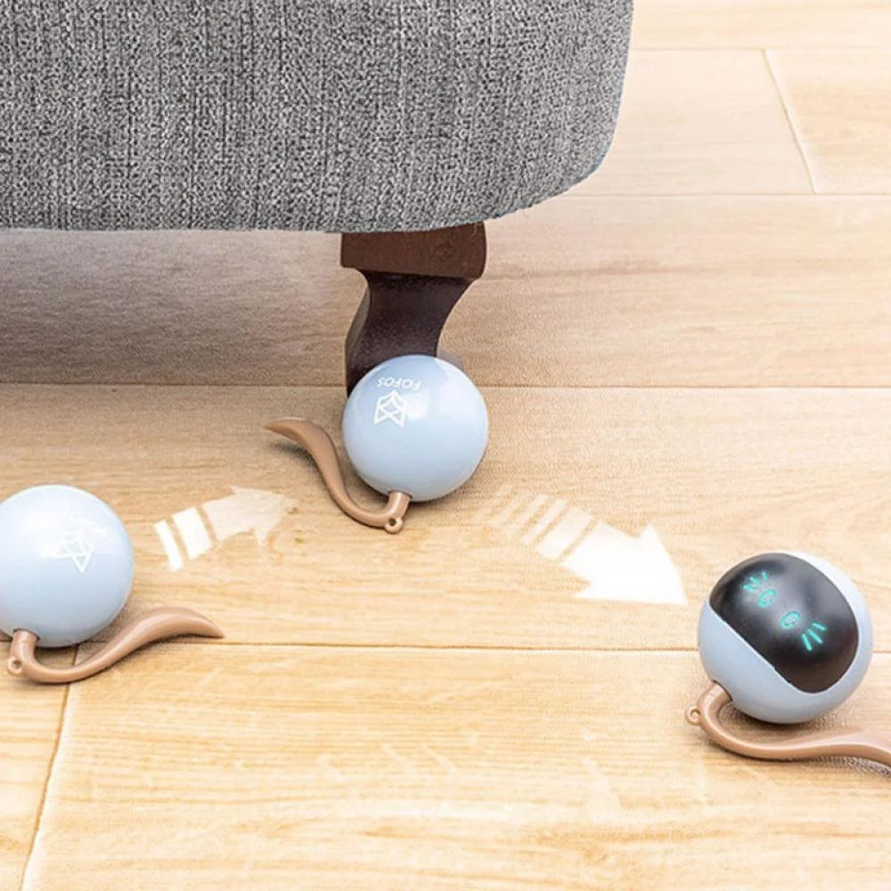 Interactive Cat Toy Ball the Best Smart Cat Interactive Toy with Automatic Rotation and USB Charging LED Light Cat Electronic Toy Ball Is Suitable for Indoor Cat and Kitten Exercise Toys