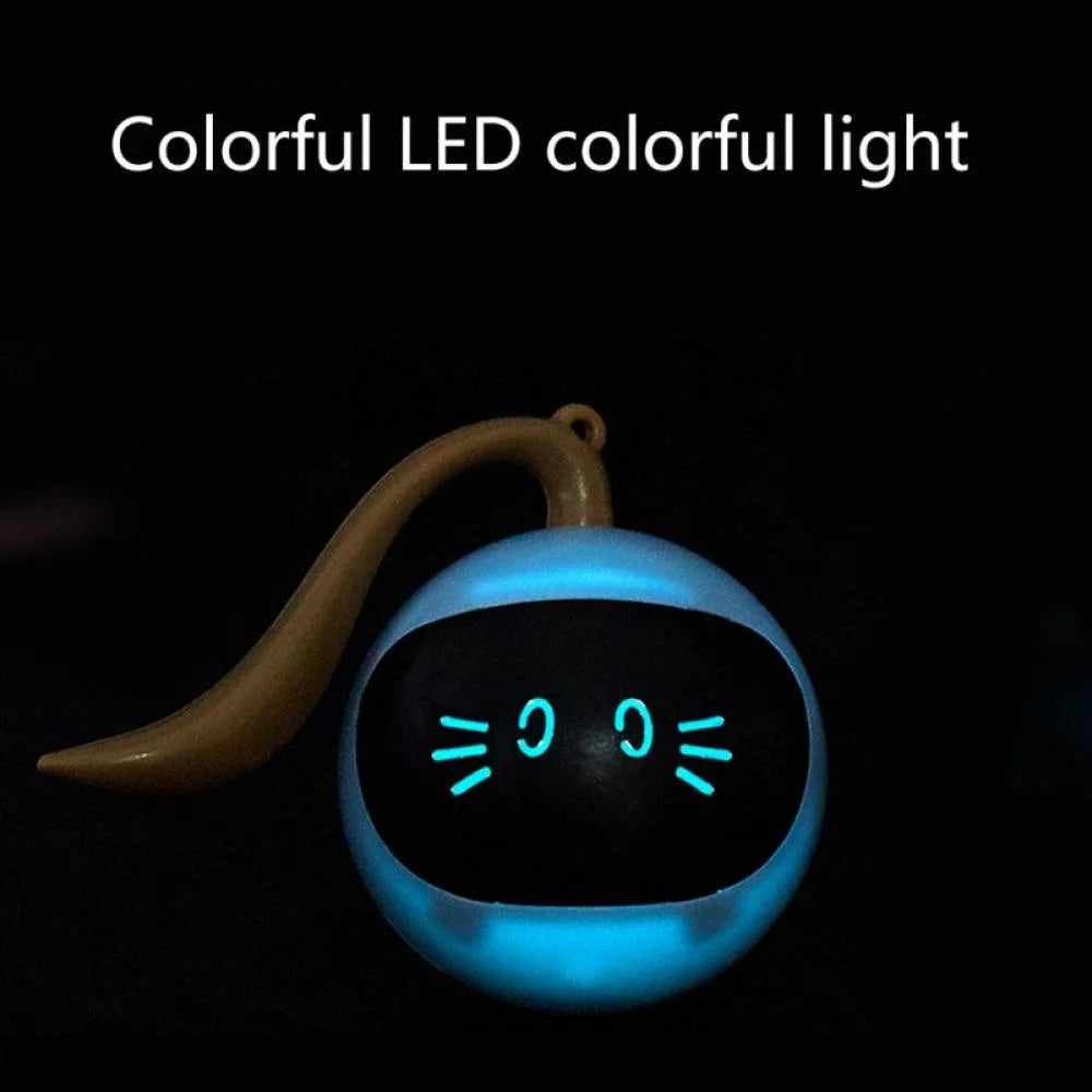 Interactive Cat Toy Ball the Best Smart Cat Interactive Toy with Automatic Rotation and USB Charging LED Light Cat Electronic Toy Ball Is Suitable for Indoor Cat and Kitten Exercise Toys