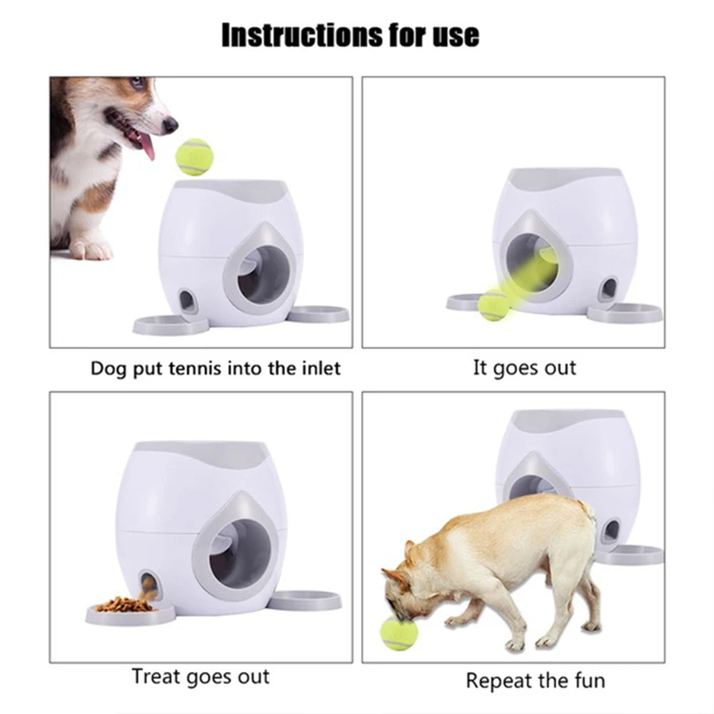 Dog Toys Pet Interactive Training Automatic Food Leakage Slow Feeder Small Medium Dogs Reward Ball Launcher Tennis Throwing Toy