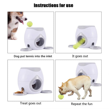 Dog Toys Pet Interactive Training Automatic Food Leakage Slow Feeder Small Medium Dogs Reward Ball Launcher Tennis Throwing Toy