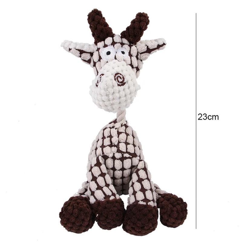 Fun Pet Toy Donkey Shape Corduroy Chew Toy for Dogs Puppy Squeaker Squeaky Plush Bone Molar Dog Toy Pet Training Dog Accessories