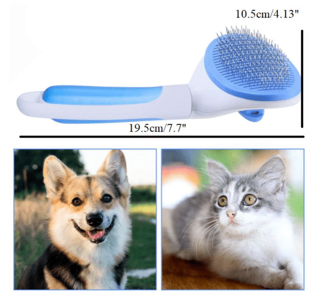 Pet Dog Cat Clean Grooming Self Cleaning Slicker Brush Massage Hair Remover Comb